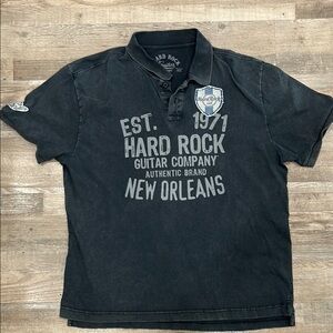 Hard Rock Cafe Men's Black Polo Shirt XL